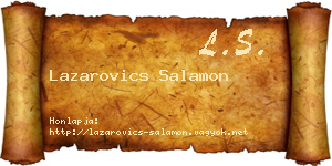 Lazarovics Salamon névjegykártya